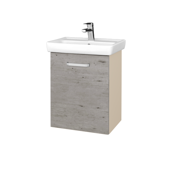 Umyvadlová skříňka DOOR SZD 50  - M19 Cream mat - Úchytka T01 - D01 Beton - Levé
