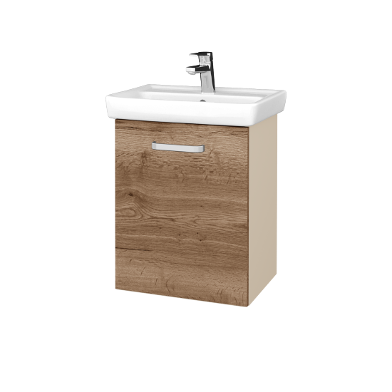 Umyvadlová skříňka DOOR SZD 50  - M19 Cream mat - Úchytka T01 - D21 Tobacco - Levé