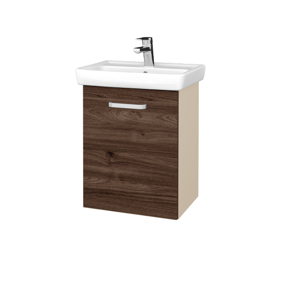 Umyvadlová skříňka DOOR SZD 50  - M19 Cream mat - Úchytka T01 - D25 Teak - Levé