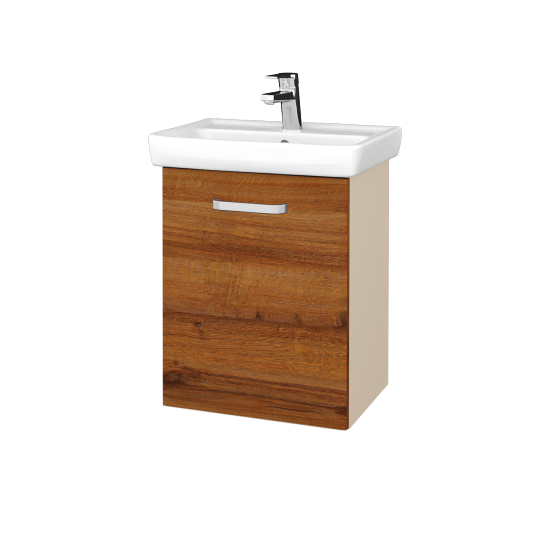 Umyvadlová skříňka DOOR SZD 50  - M19 Cream mat - Úchytka T01 - D27 Cognac - Levé