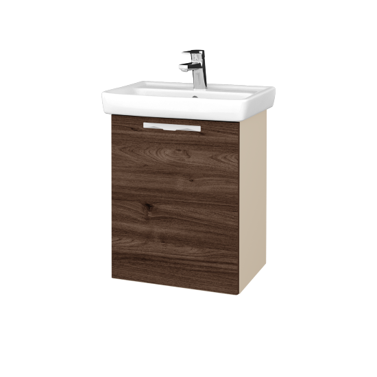 Umyvadlová skříňka DOOR SZD 50  - M19 Cream mat - Úchytka T09 - D25 Teak - Levé