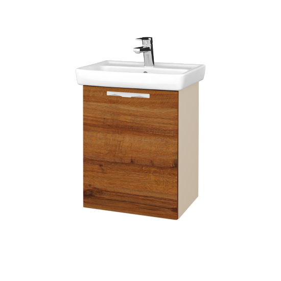 Umyvadlová skříňka DOOR SZD 50  - M19 Cream mat - Úchytka T09 - D27 Cognac - Levé