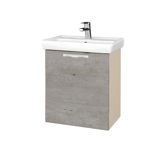 Umyvadlová skříňka DOOR SZD 55  - M19 Cream mat - Úchytka T09 - D01 Beton - Levé