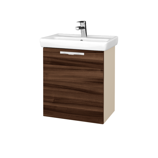 Umyvadlová skříňka DOOR SZD 55  - M19 Cream mat - Úchytka T09 - D06 Ořech - Levé