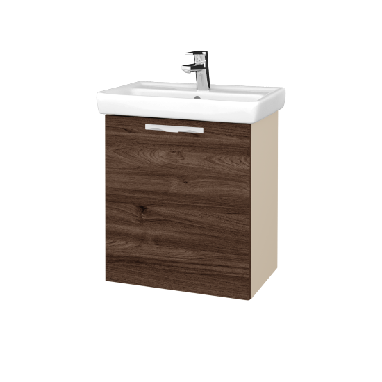 Umyvadlová skříňka DOOR SZD 55  - M19 Cream mat - Úchytka T09 - D25 Teak - Levé