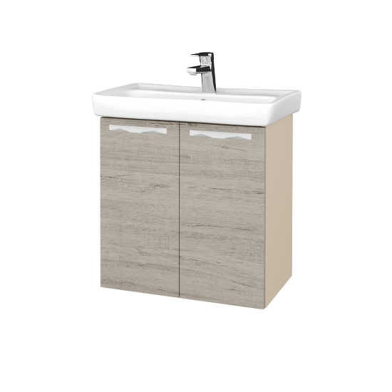 Umyvadlová skříňka DOOR SZD2 60  - M19 Cream mat - Úchytka T09 - D05 Oregon