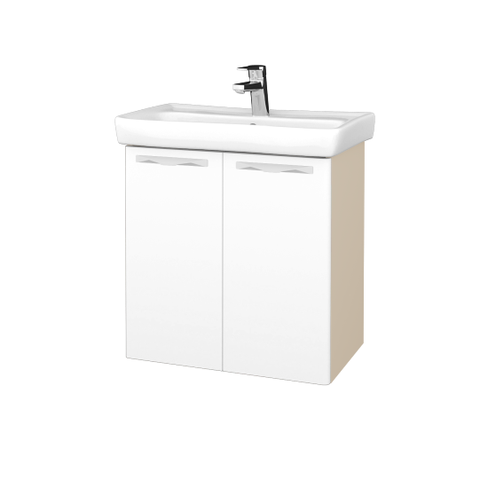 Umyvadlová skříňka DOOR SZD2 60  - M19 Cream mat - Úchytka T09 - M01 Bílá mat