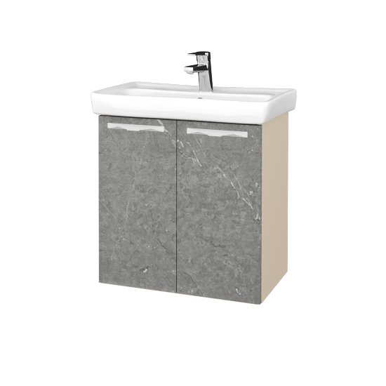 Umyvadlová skříňka DOOR SZD2 60  - M19 Cream mat - Úchytka T09 - D20 Galaxy