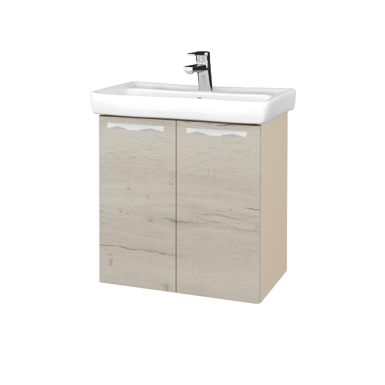 Umyvadlová skříňka DOOR SZD2 60  - M19 Cream mat - Úchytka T09 - D28 Alberta