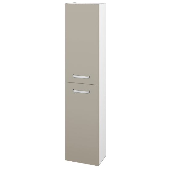 Hochschrank NEO SV1D2 35  - M01 Weiß Lack Matt - Griffes T01 - L04 Taupe Lack Hochglanz - Links