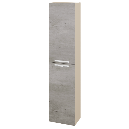 Vysoká skříň DOOR SV1D2 35  - M19 Cream mat - Úchytka T09 - D01 Beton - Levé