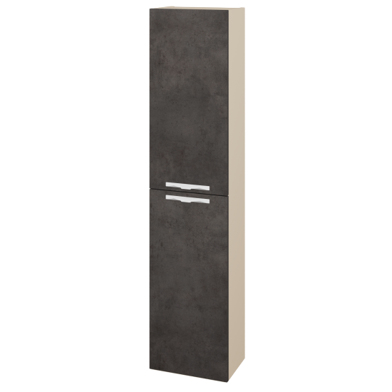 Vysoká skříň DOOR SV1D2 35  - M19 Cream mat - Úchytka T09 - D16 Beton tmavý - Levé