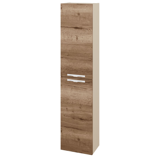 Vysoká skříň DOOR SV1D2 35  - M19 Cream mat - Úchytka T09 - D21 Tobacco - Levé