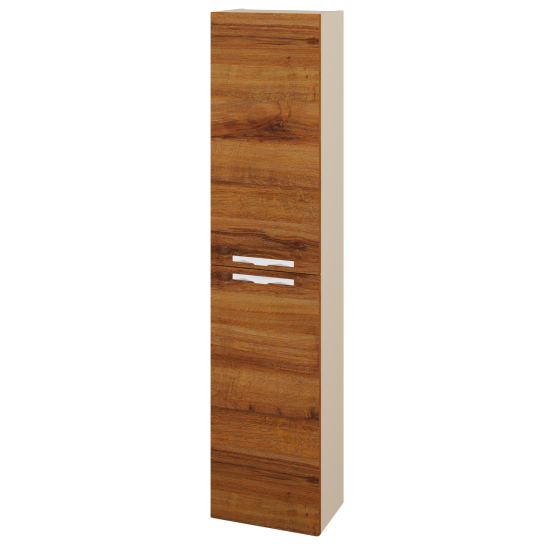 Vysoká skříň DOOR SV1D2 35  - M19 Cream mat - Úchytka T09 - D27 Cognac - Levé