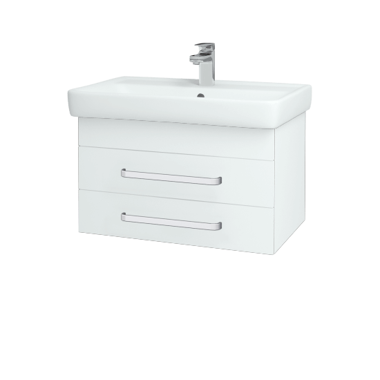 Koupelnová skříňka Q ZÁSUVKOVÉ SZZ2 70  - N01 Bílá lesk - Úchytka T01 - L01 Bílá vysoký lesk