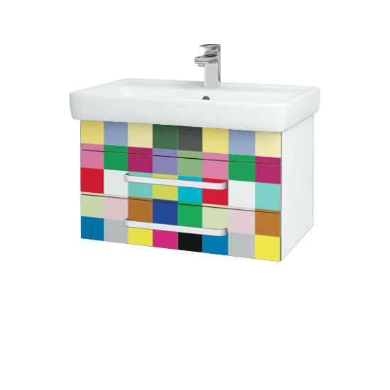 Koupelnová skříňka Q ZÁSUVKOVÉ SZZ2 70  - N01 Bílá lesk - Úchytka T01 - Individuální odstín dle RAL/NCS