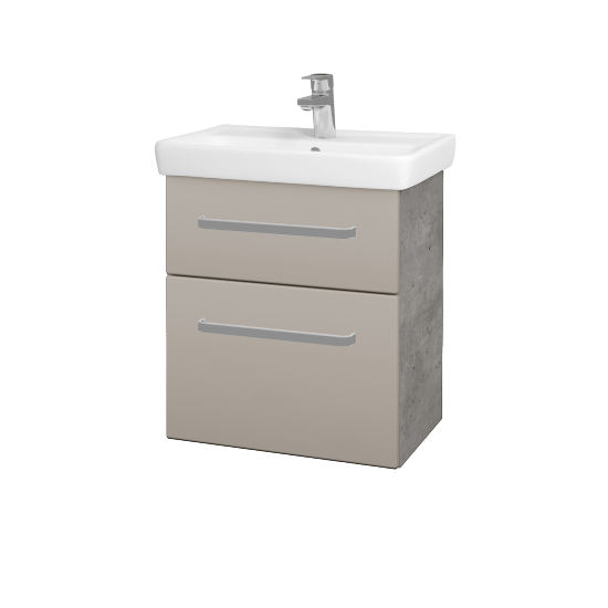 Umyvadlová skříňka GO SZZ2 55  - D01 Beton - Úchytka T01 - N07 Stone