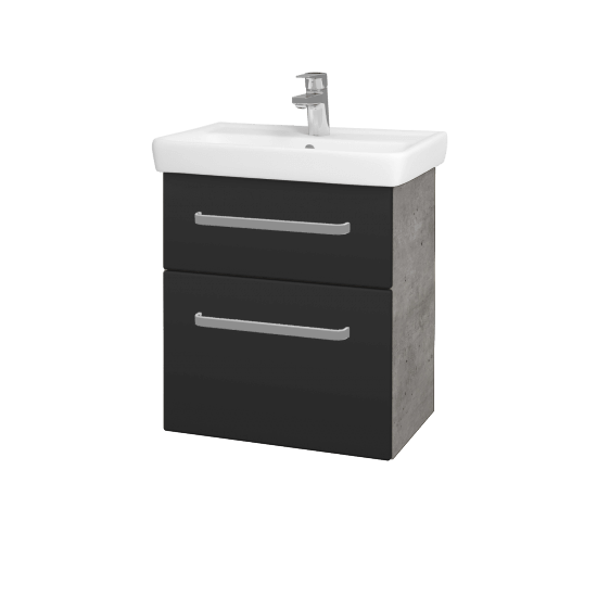 Umyvadlová skříňka GO SZZ2 55  - D01 Beton - Úchytka T01 - N03 Graphite