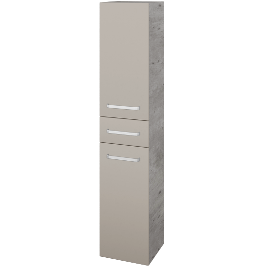 Hochschrank UNI SVD2Z 35  - D01 Beton - Griffes T01 - N07 Stone - Links