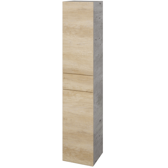 Vysoká skříň DOS SVD2Z 35  - D01 Beton - Úchytka T00 (bez úchytky) - D15 Nebraska - Levé