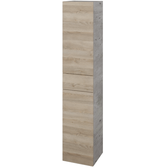 Vysoká skříň DOS SVD2Z 35  - D01 Beton - Úchytka T00 (bez úchytky) - D17 Colorado - Levé