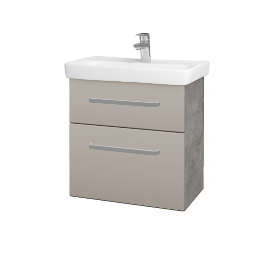 Umyvadlová skříňka GO SZZ2 60  - D01 Beton - Úchytka T01 - N07 Stone