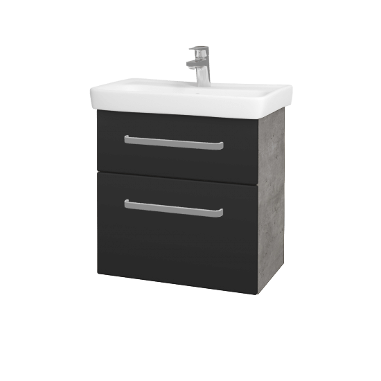 Umyvadlová skříňka GO SZZ2 60  - D01 Beton - Úchytka T01 - N03 Graphite