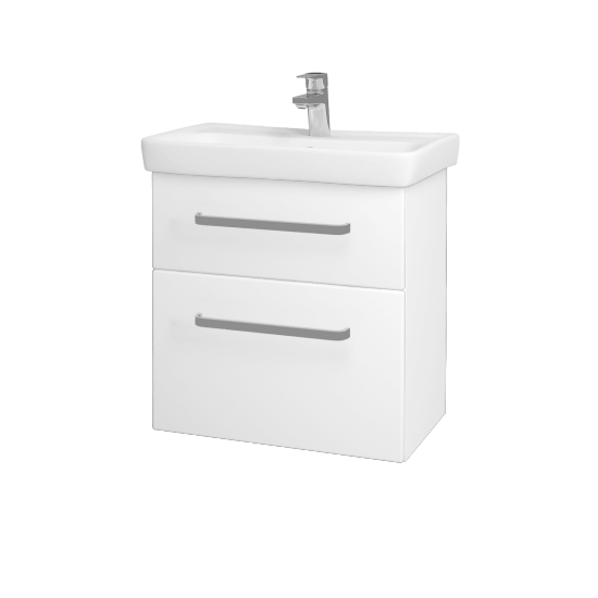 Umyvadlová skříňka GO SZZ2 60  - N01 Bílá lesk - Úchytka T01 - L01 Bílá vysoký lesk