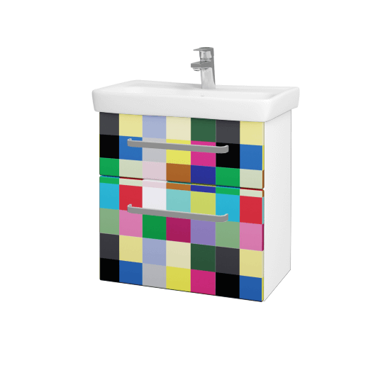 Koupelnová skříňka GO SZZ2 60  - N01 Bílá lesk - Úchytka T01 - IND Individual