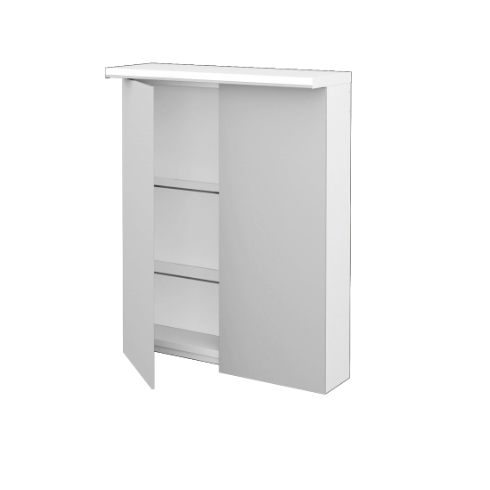 Badezimmer Spiegelschrank LINEA GA2OE 60  - N01 Weiß Hochglanz