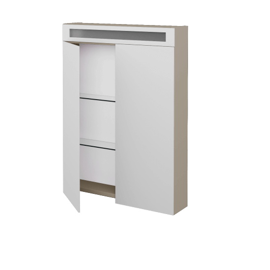 Badezimmer Spiegelschrank NEXT GA2O 60  - L04 Taupe Lack Hochglanz