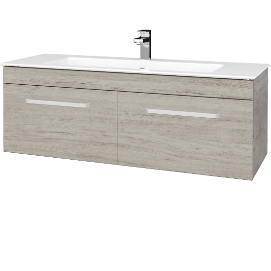 Umyvadlová skříňka ASTON SZZ2 120  - D01 Beton - Úchytka T01 - D05 Oregon