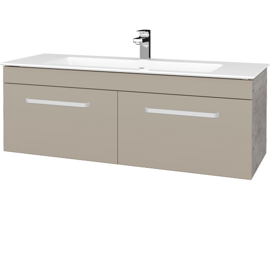 Umyvadlová skříňka ASTON SZZ2 120  - D01 Beton - Úchytka T01 - M05 Béžová mat