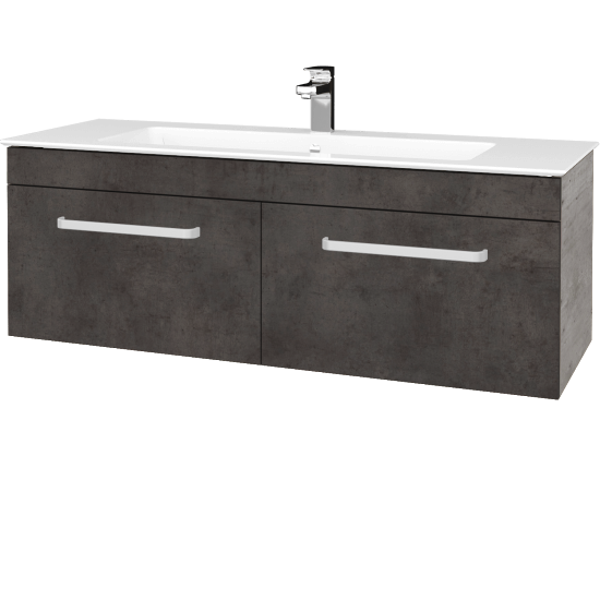 Badezimmerschrank LINEA SZZ2 120  - D01 Beton - Griffes T01 - D16 Dark Beton