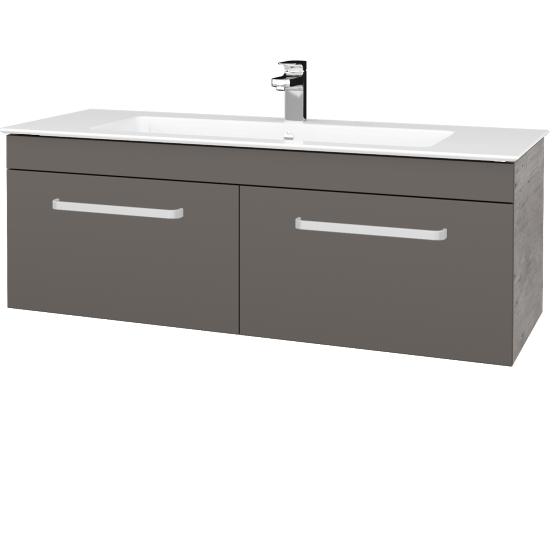 Umyvadlová skříňka ASTON SZZ2 120  - D01 Beton - Úchytka T01 - N06 Lava