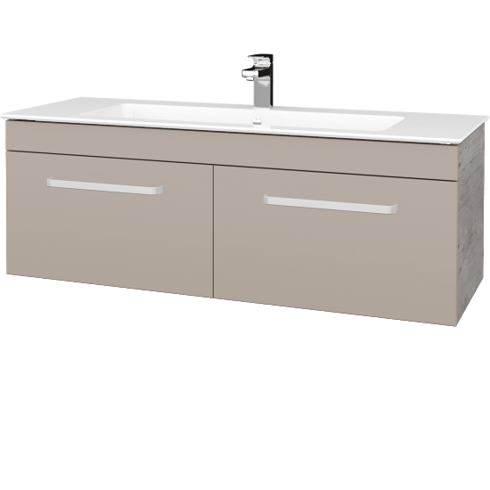 Badezimmerschrank LINEA SZZ2 120  - D01 Beton - Griffes T01 - N07 Stone