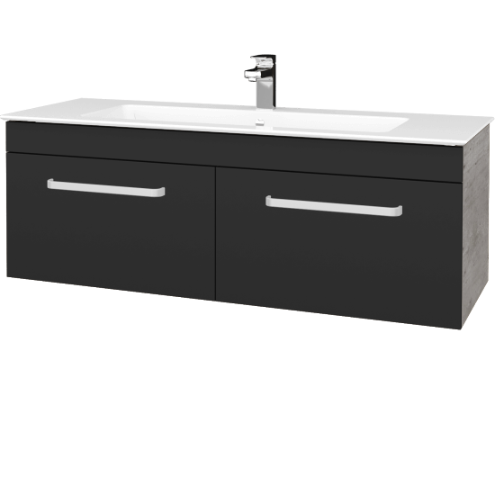 Umyvadlová skříňka ASTON SZZ2 120  - D01 Beton - Úchytka T01 - N03 Graphite