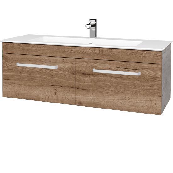 Umyvadlová skříňka ASTON SZZ2 120  - D01 Beton - Úchytka T01 - D21 Tobacco