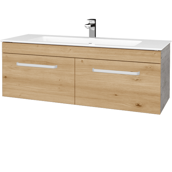 Umyvadlová skříňka ASTON SZZ2 120  - D01 Beton - Úchytka T01 - D22 Karamel