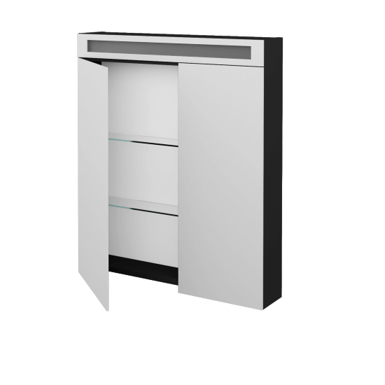 Badezimmer Spiegelschrank ORO GA2NOE 70  - L03 Grau Metallic Lack Hochglanz