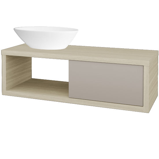 Badezimmerschrank MOVE SZZO 120 (Waschtisch Triumph)  - D04 Eiche - N07 Stone - Links