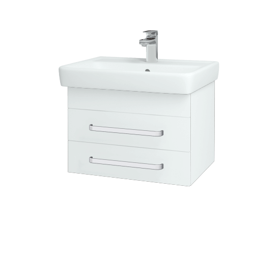 Koupelnová skříňka Q ZÁSUVKOVÉ SZZ2 60  - N01 Bílá lesk - Úchytka T01 - L01 Bílá vysoký lesk