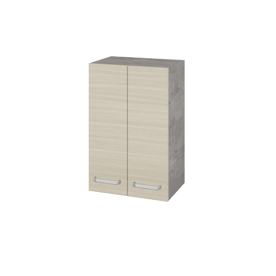 Hängeschrank UNI SYD2 50  - D01 Beton - Griffes T01 - D04 Eiche