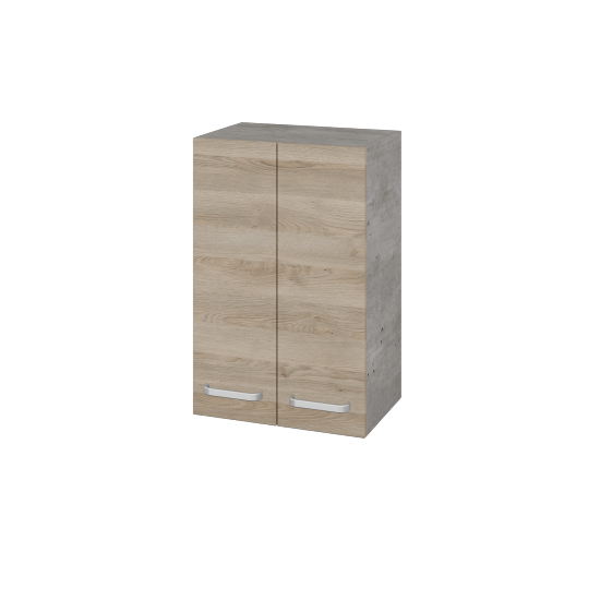 Hängeschrank UNI SYD2 50  - D01 Beton - Griffes T01 - D17 Eiche Colorado