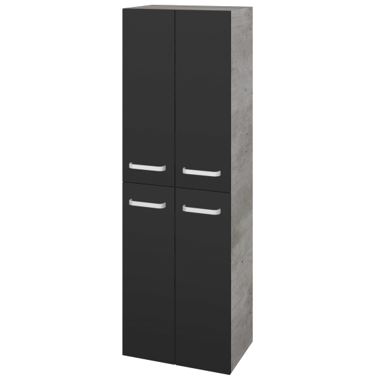 Hochschrank UNI SVD4 50  - D01 Beton - Griffes T01 - N03 Graphite