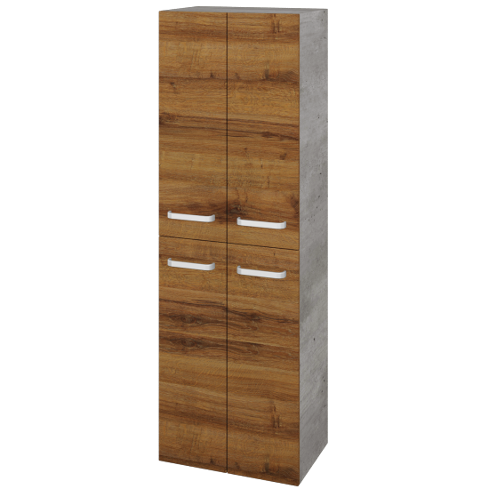 Vysoká skříň DOS SVD4 50  - D01 Beton - Úchytka T01 - D27 Cognac