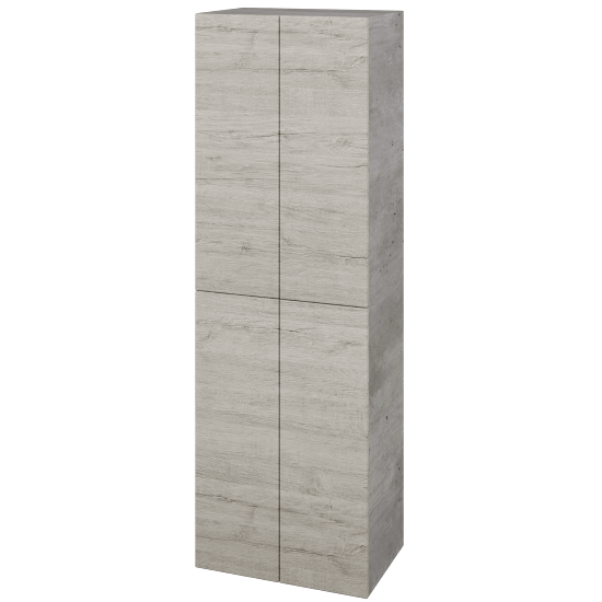 Vysoká skříň DOS SVD4 50  - D01 Beton - Úchytka T00 (bez úchytky) - D05 Oregon