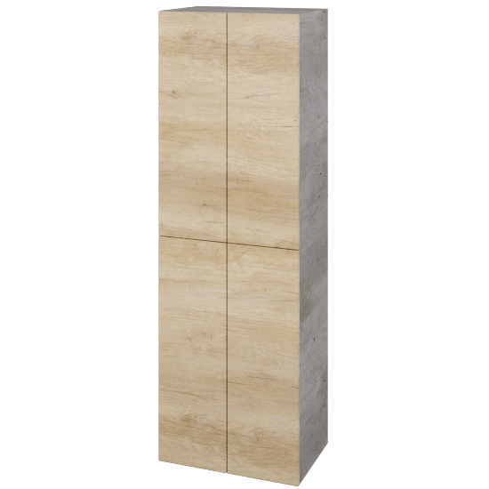 Vysoká skříň DOS SVD4 50  - D01 Beton - Úchytka T00 (bez úchytky) - D15 Nebraska