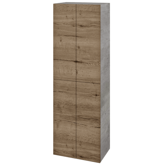 Vysoká skříň DOS SVD4 50  - D01 Beton - Úchytka T00 (bez úchytky) - D21 Tobacco