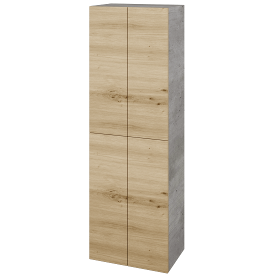 Vysoká skříň DOS SVD4 50  - D01 Beton - Úchytka T00 (bez úchytky) - D22 Karamel
